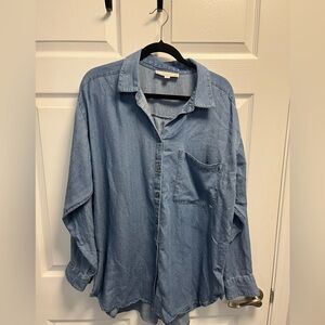 Oversized Loft Chambray Top, XL